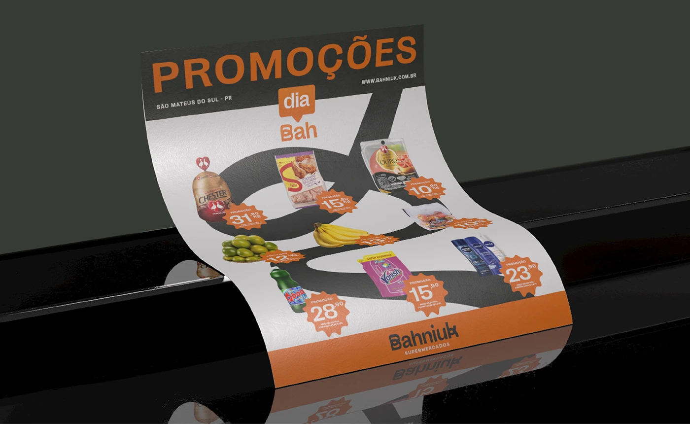 Folheto promocional da marca Bahniuk