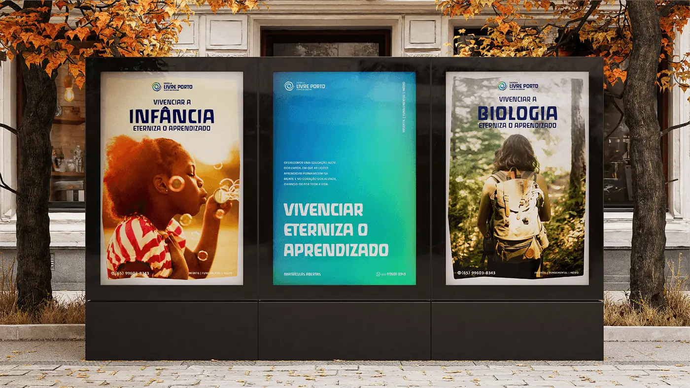 Cartazes institucionais da Escola Livre Porto