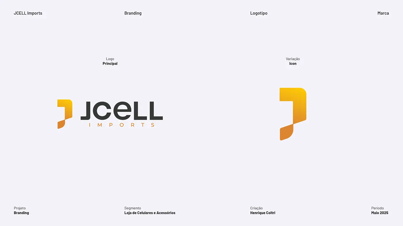 Versões principal e reduzida da marca JCELL Imports