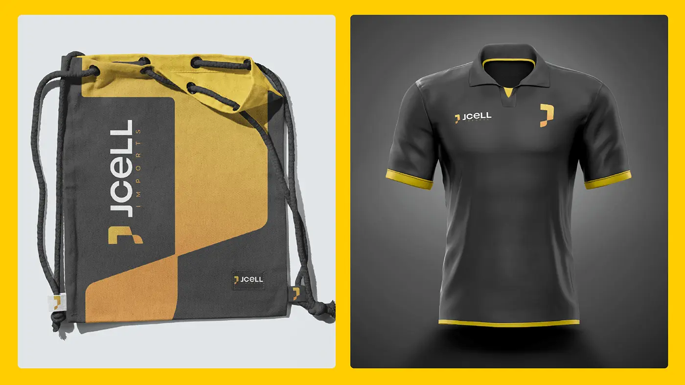 Embalagem de entrega e uniforme da JCELL Imports